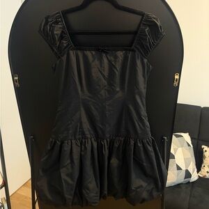 NWT WAYF Bubble-Hem Black Mini Dress - Size S